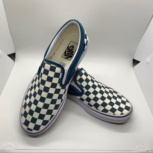 Slip-on Teal Checkerboard Vans
